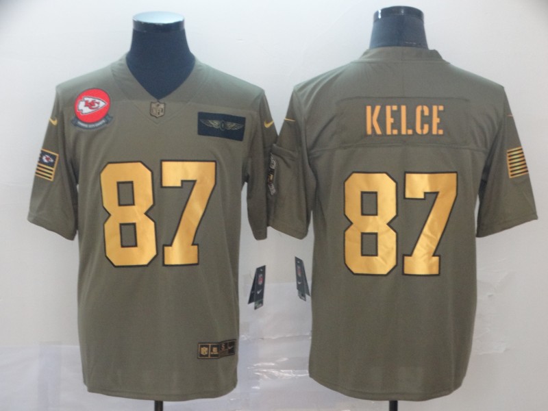 Men's Kansas City Chiefs Travis Kelce #87 Brown Jersey